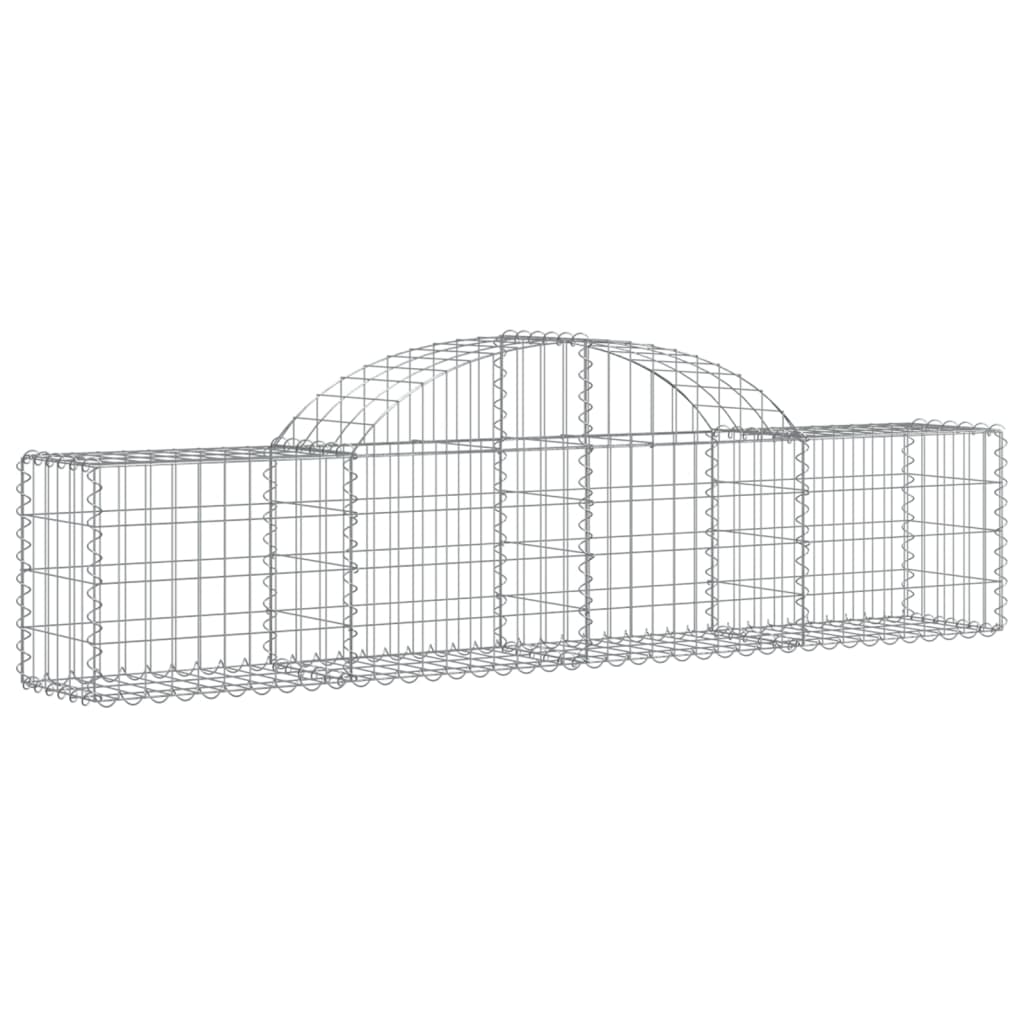 vidaXL Arched Gabion Baskets 10 pcs 200x30x40/60 cm Galvanised Iron