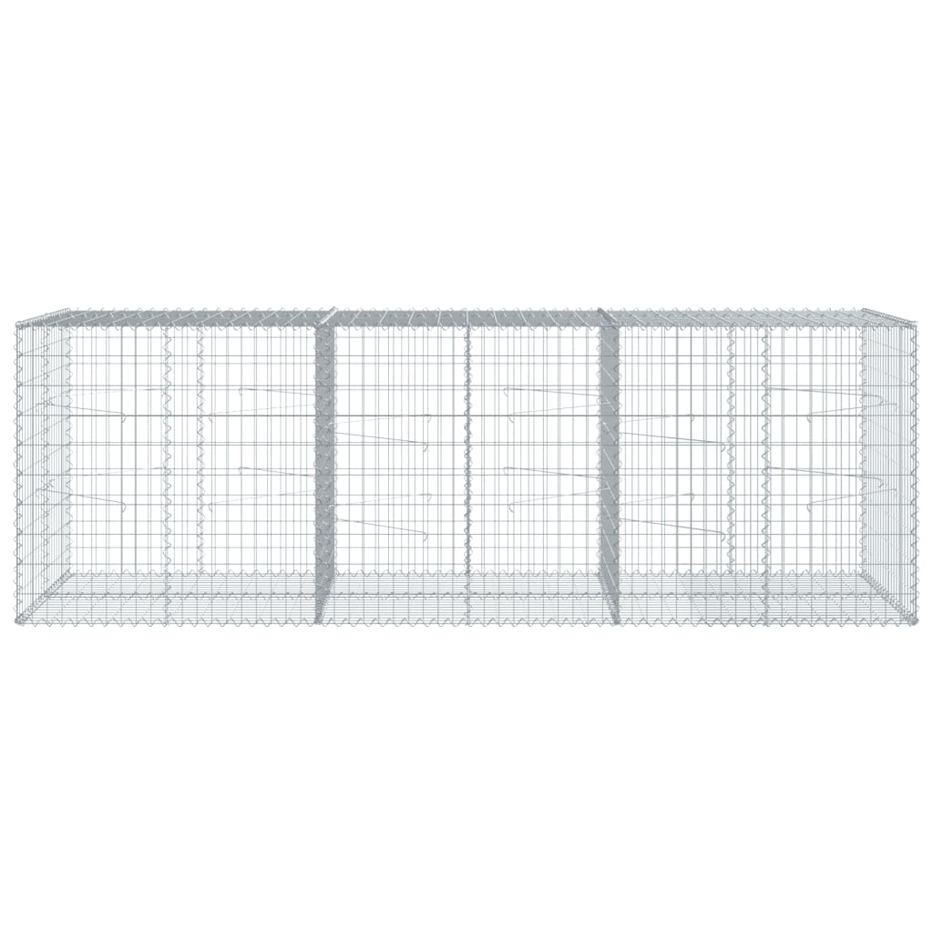 vidaXL Gabion Basket with Cover 300x100x100 cm Galvanised Iron