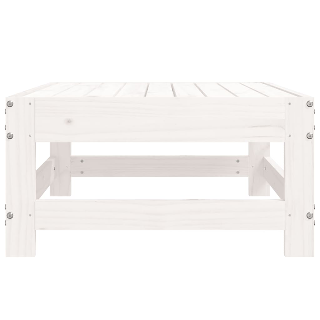 vidaXL Garden Footstool White Solid Wood Pine