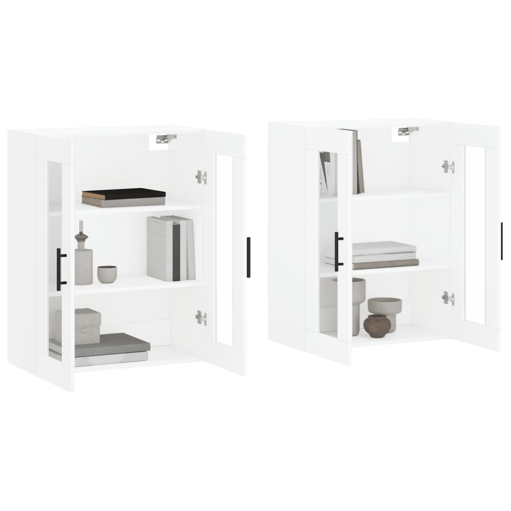 vidaXL Wall Mounted Cabinets 2 pcs White Engineered Wood