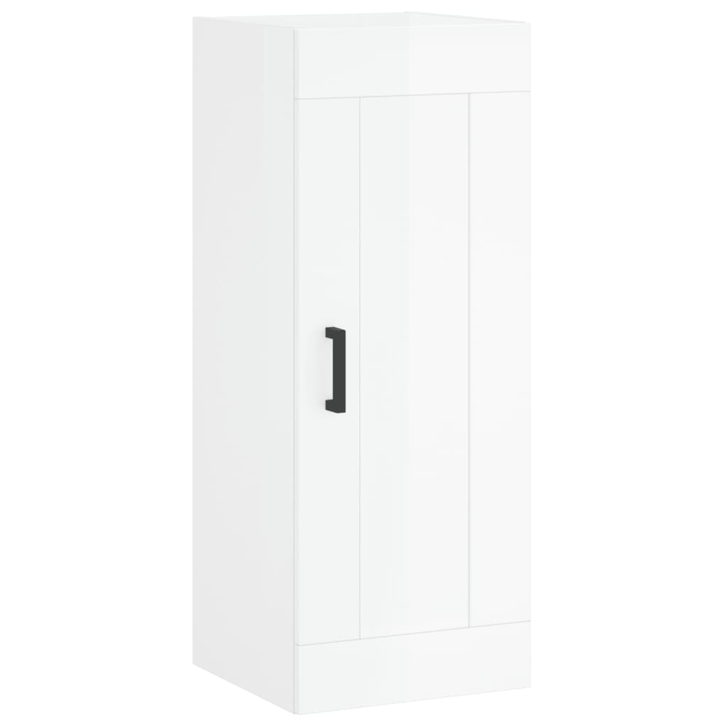 vidaXL Highboard High Gloss White 34.5x34x180 cm Engineered Wood