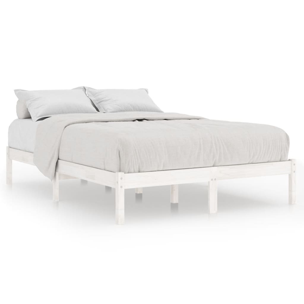 vidaXL Bed Frame without Mattress White Solid Wood 200x200 cm