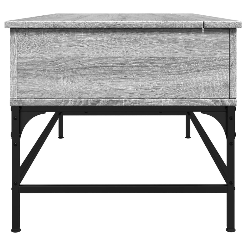 vidaXL Coffee Table Grey Sonoma 100x50x45 cm Engineered Wood and Metal