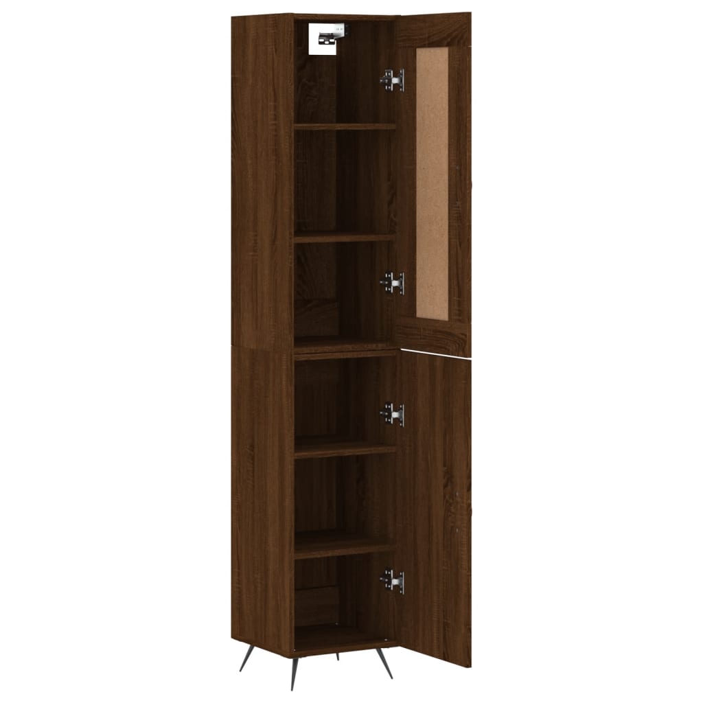 vidaXL Highboard Brown Oak 34.5x34x180 cm Engineered Wood