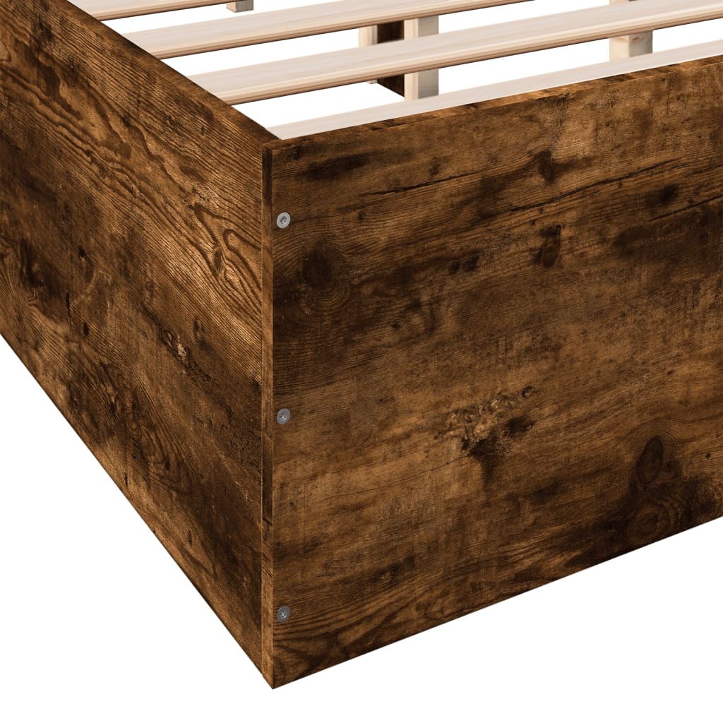 vidaXL Bed Frame without Mattress Smoked Oak 120x200 cm