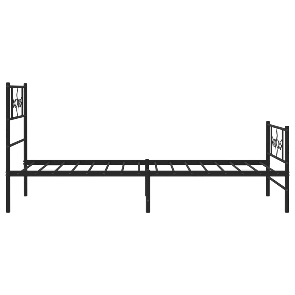 vidaXL Metal Bed Frame without Mattress with Footboard Black 100x200 cm