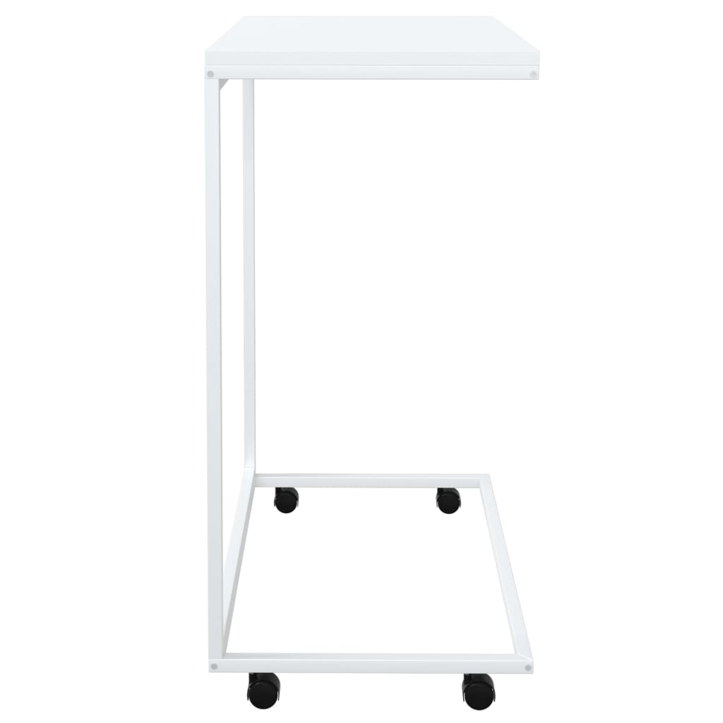 vidaXL Side Table with Wheels White 55x35x70 cm Engineered Wood