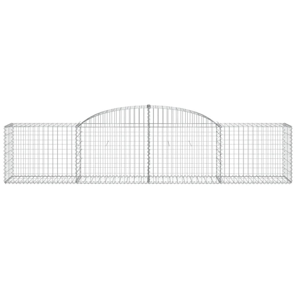 vidaXL Arched Gabion Baskets 7 pcs 300x50x60/80 cm Galvanised Iron