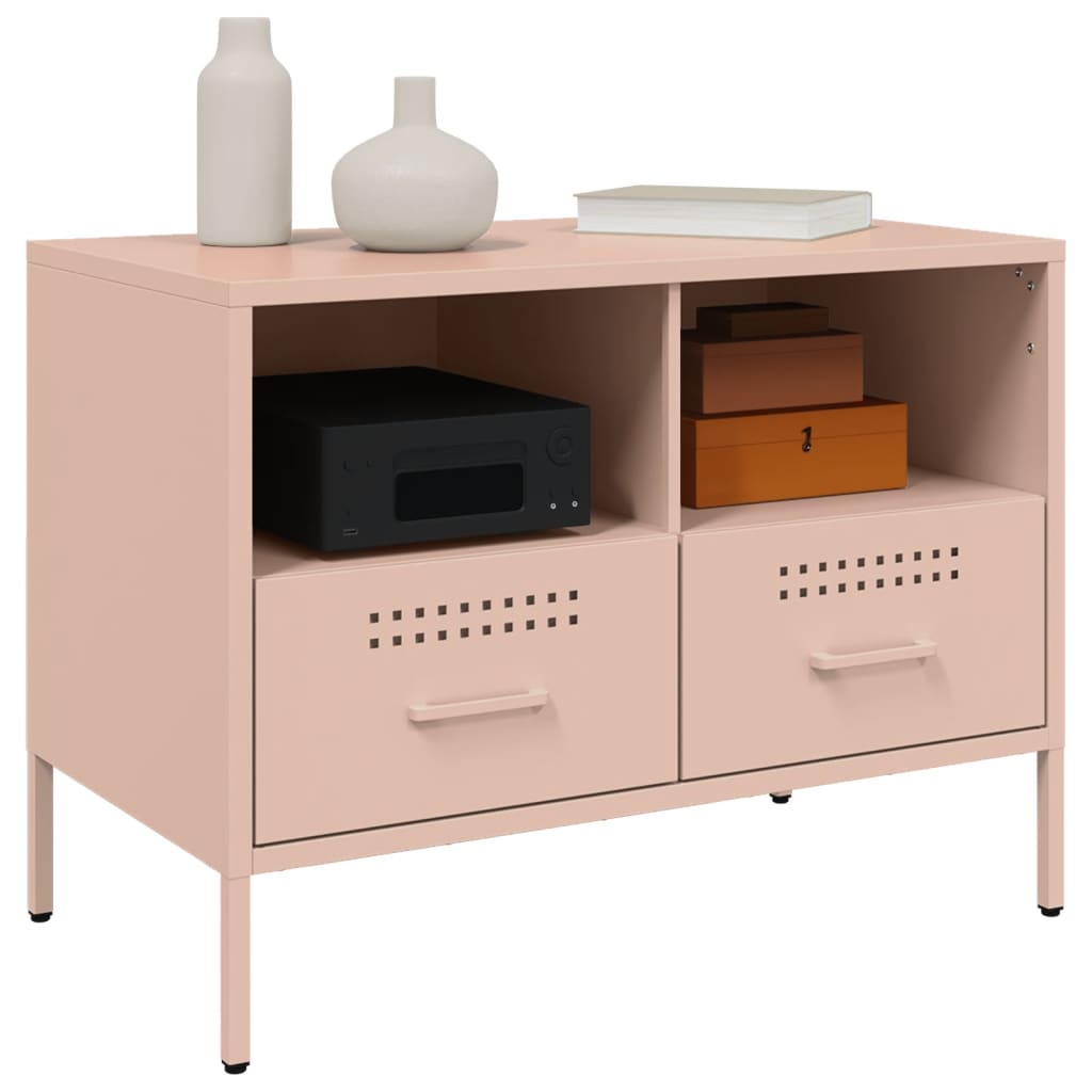 vidaXL TV Cabinet Pink 68x39x50.5 cm Steel