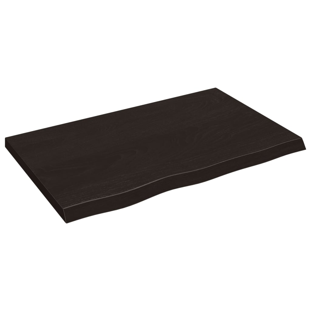 vidaXL Bathroom Countertop Dark Brown 80x50x(2-4) cm Treated Solid Wood