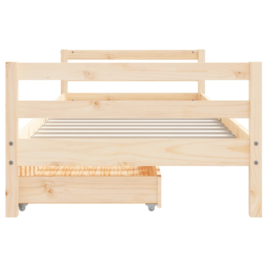 vidaXL Kids Bed Frame with Drawers 90x200 cm Solid Wood Pine