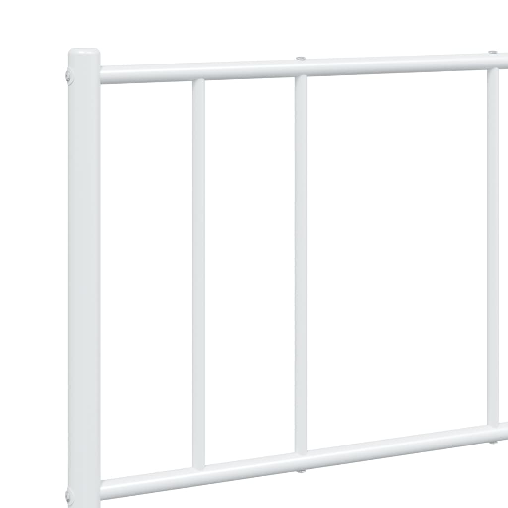 vidaXL Metal Bed Frame without Mattress with Footboard White 160x200 cm