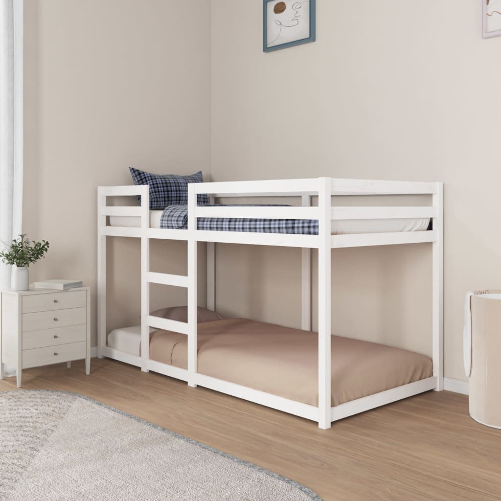 vidaXL Bunk Bed without Mattress White 90x190 cm Single Solid Wood Pine