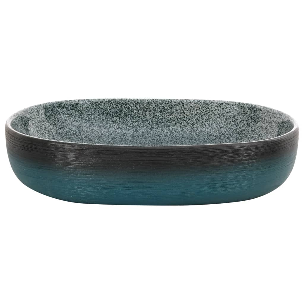 vidaXL Countertop Basin Turquoise Oval 59x40x14 cm Ceramic