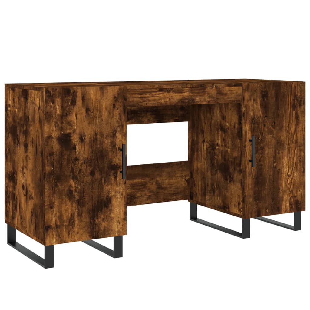 vidaXL Desk Smoked Oak 140x50x75 cm Engineered Wood