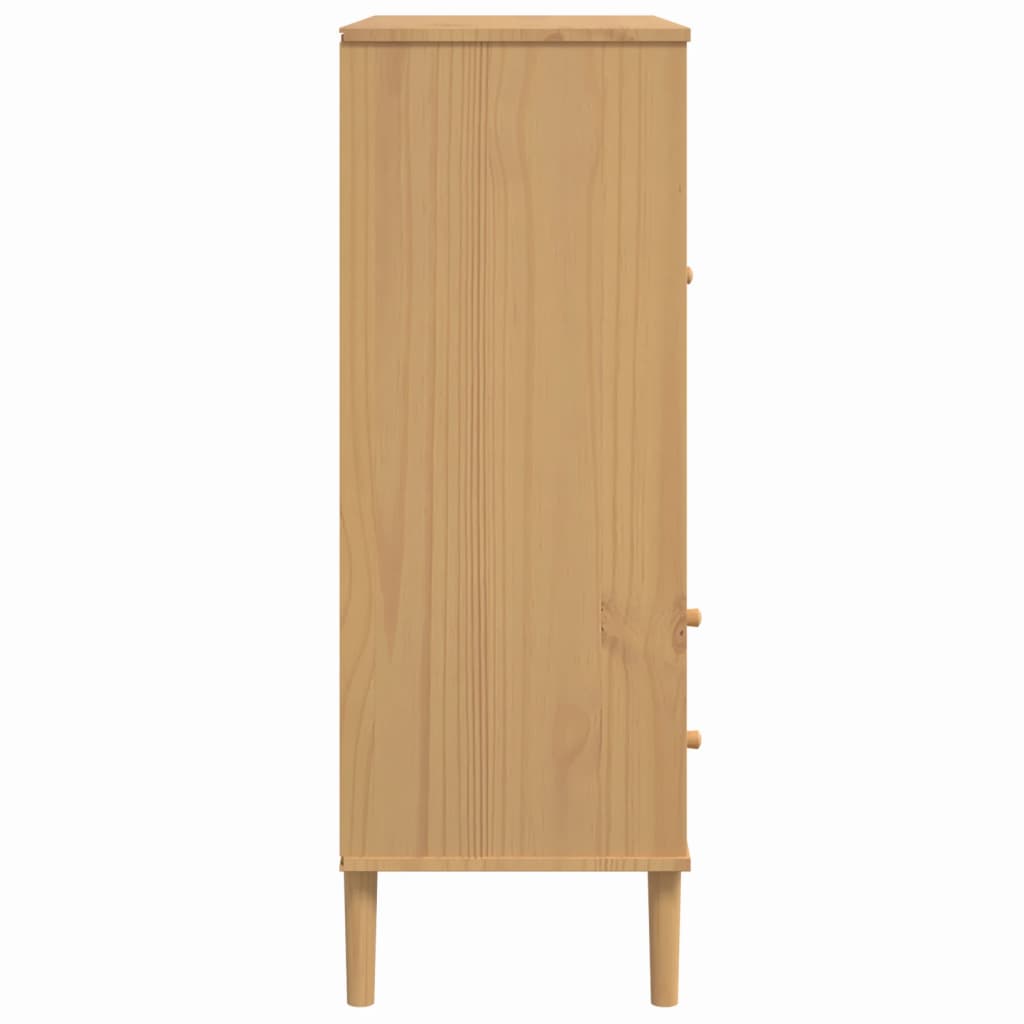 vidaXL Highboard SENJA Rattan Look Brown 90x40x112cm Solid Wood Pine