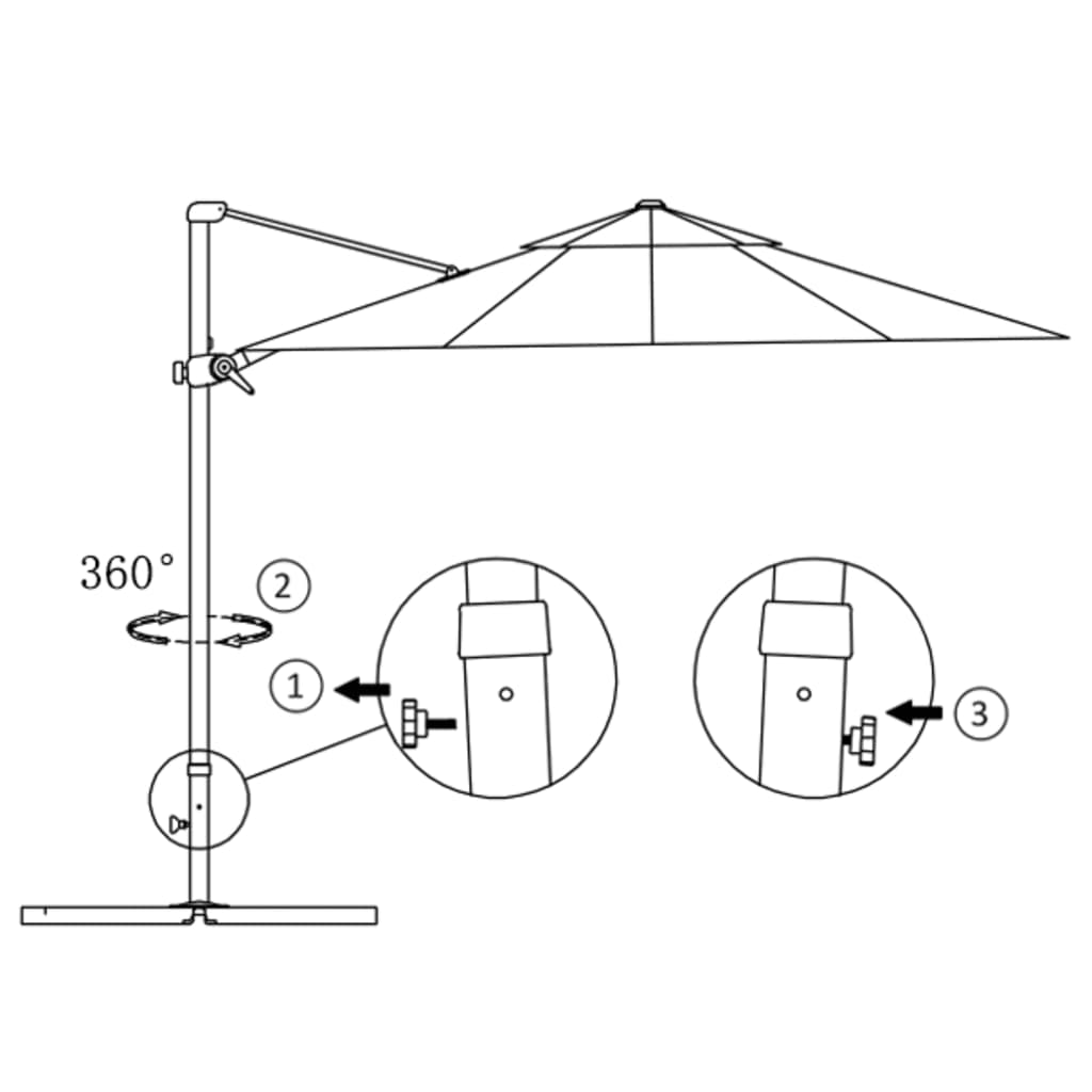 vidaXL Cantilever Garden Parasol with Aluminium Pole Anthracite 250x250 cm