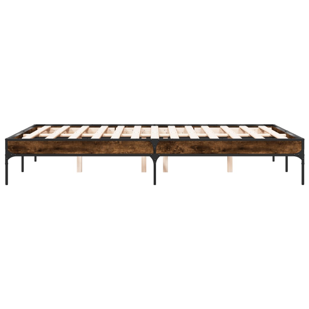 vidaXL Bed Frame without Mattress Smoked Oak 120x200 cm