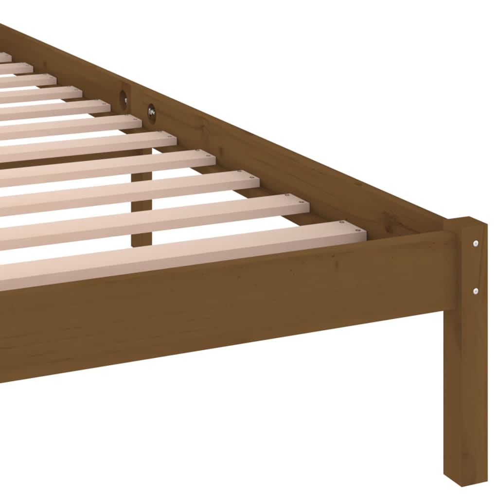 vidaXL Bed Frame without Mattress Solid Wood Pine 140x200 cm Honey Brown