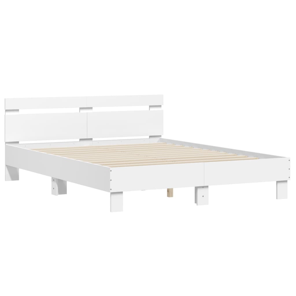 vidaXL Bed Frame without Mattress White 140x190 cm