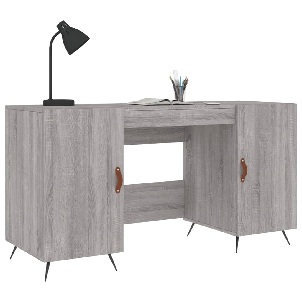 vidaXL Desk Grey Sonoma 140x50x75 cm Engineered Wood