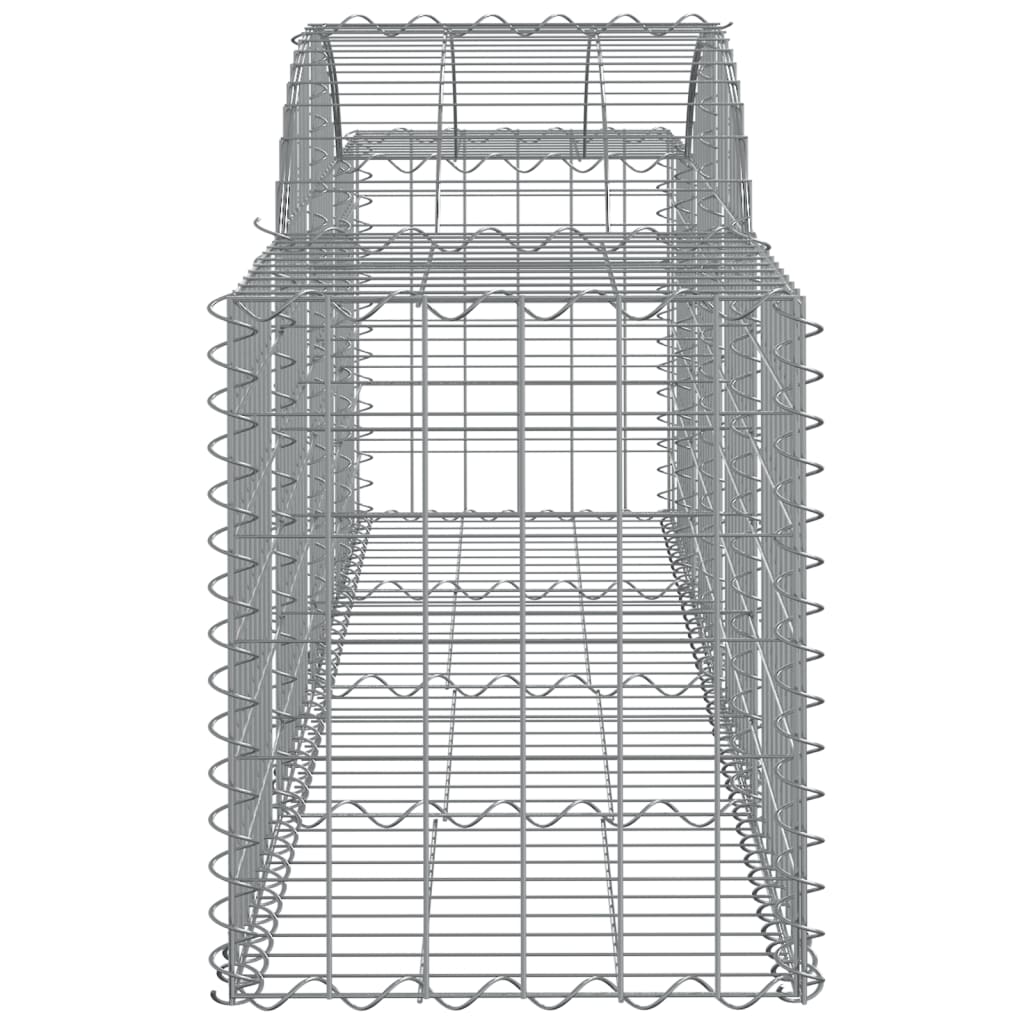 vidaXL Arched Gabion Baskets 10 pcs 200x50x60/80 cm Galvanised Iron