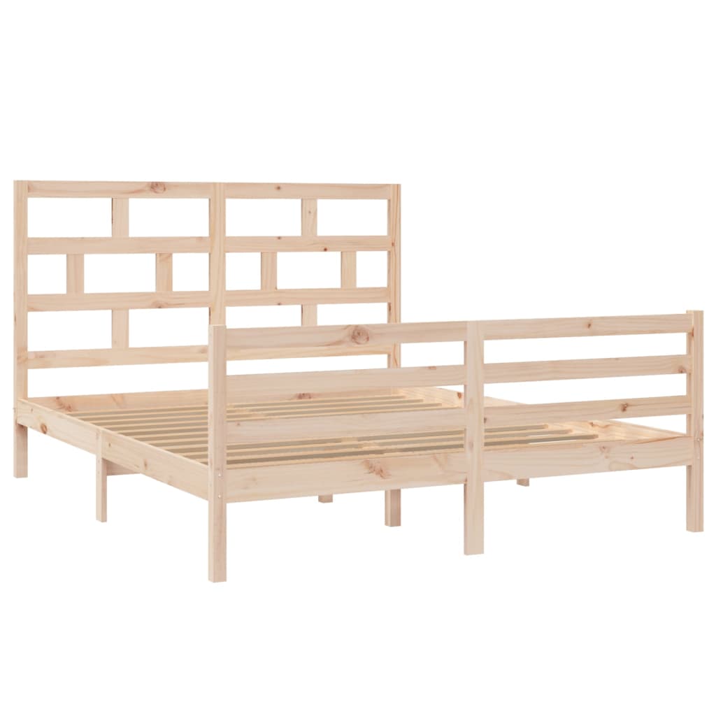 vidaXL Bed Frame without Mattress Solid Wood 160x200 cm (810440+814204)