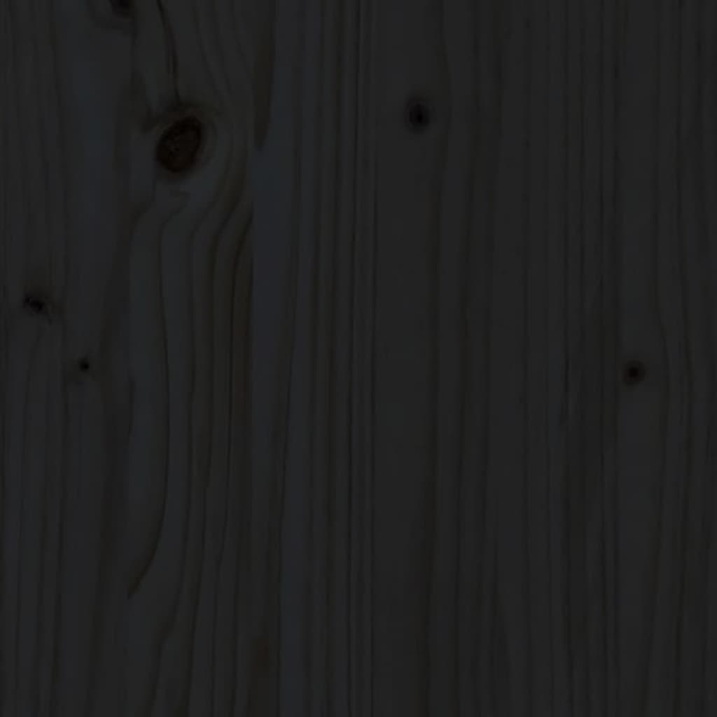 vidaXL Wall Headboard Black 204x3x90 cm Solid Wood Pine