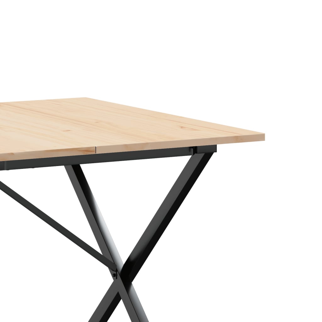 vidaXL Dining Table X-Frame 180x90x75 cm Solid Wood Pine and Cast Iron