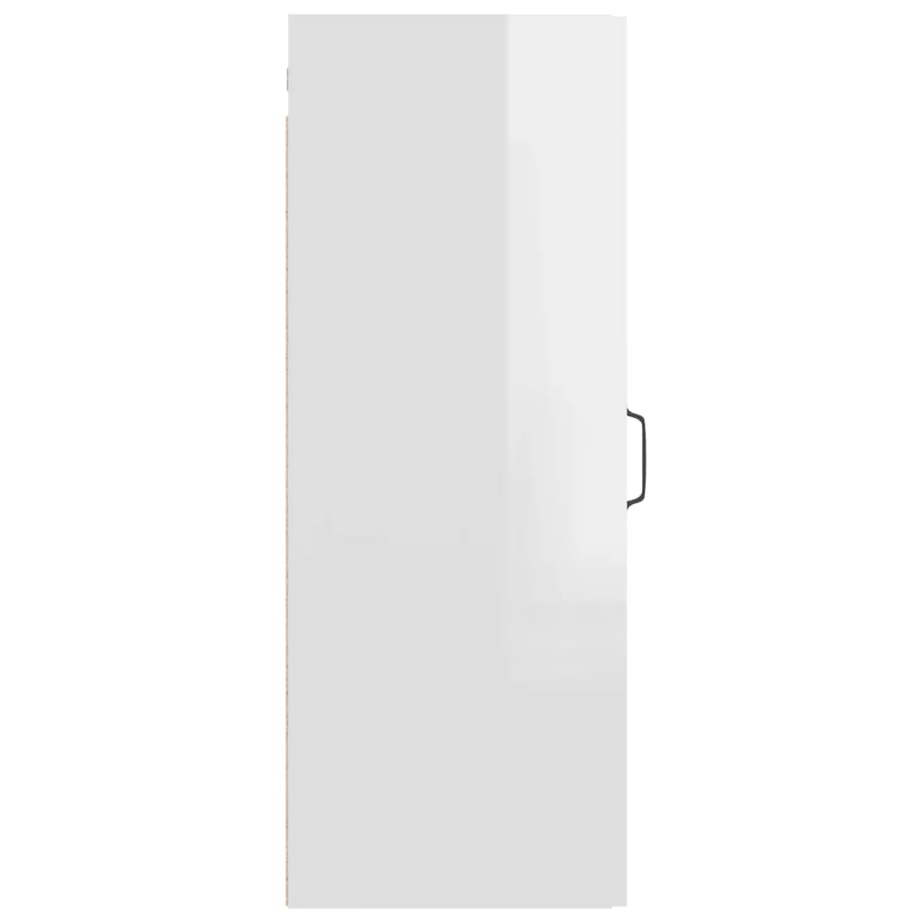 vidaXL Hanging Wall Cabinet High Gloss White 34.5x34x90 cm