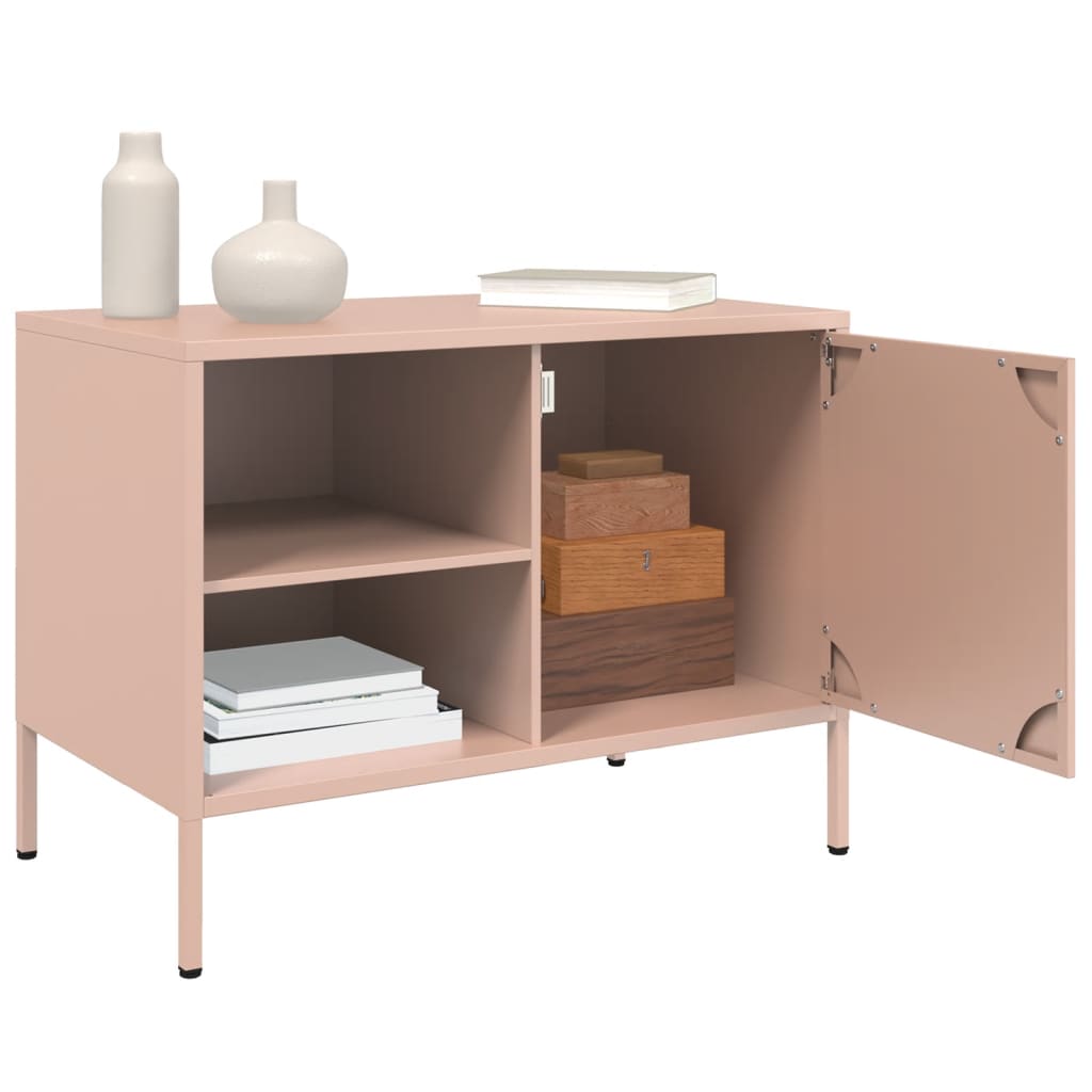 vidaXL TV Cabinet Pink 68x39x50.5 cm Steel