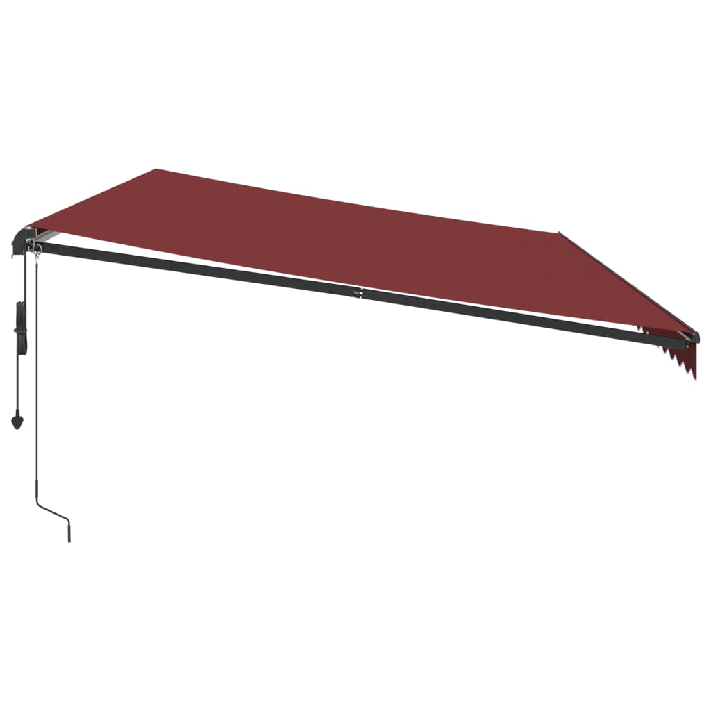 vidaXL Automatic Retractable Awning with LEDs Burgundy 600x350 cm