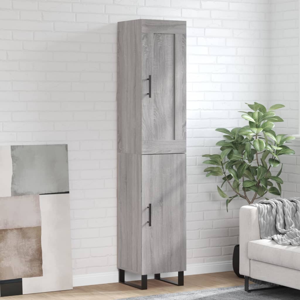 vidaXL Highboard Grey Sonoma 34.5x34x180 cm Engineered Wood