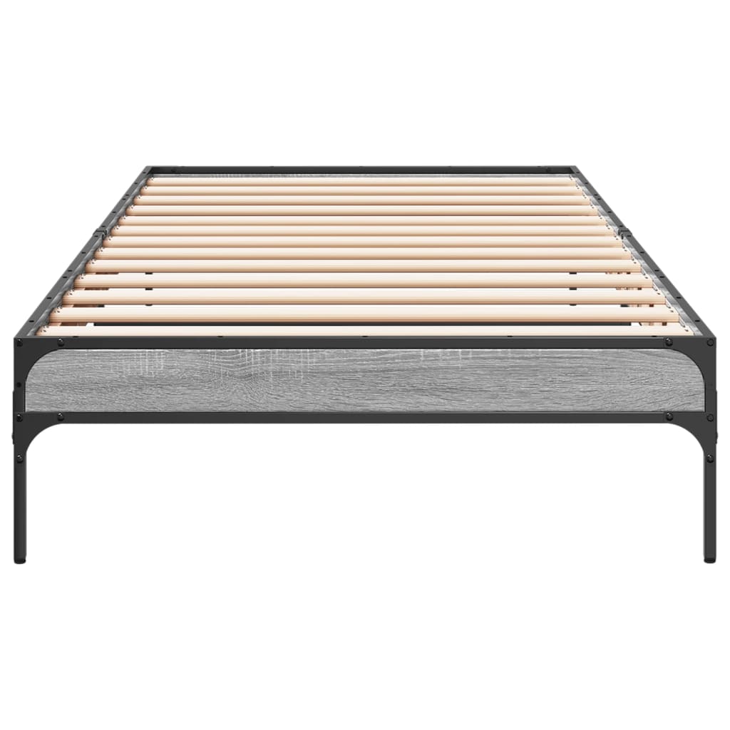 vidaXL Bed Frame without Mattress Grey Sonoma 100x200 cm