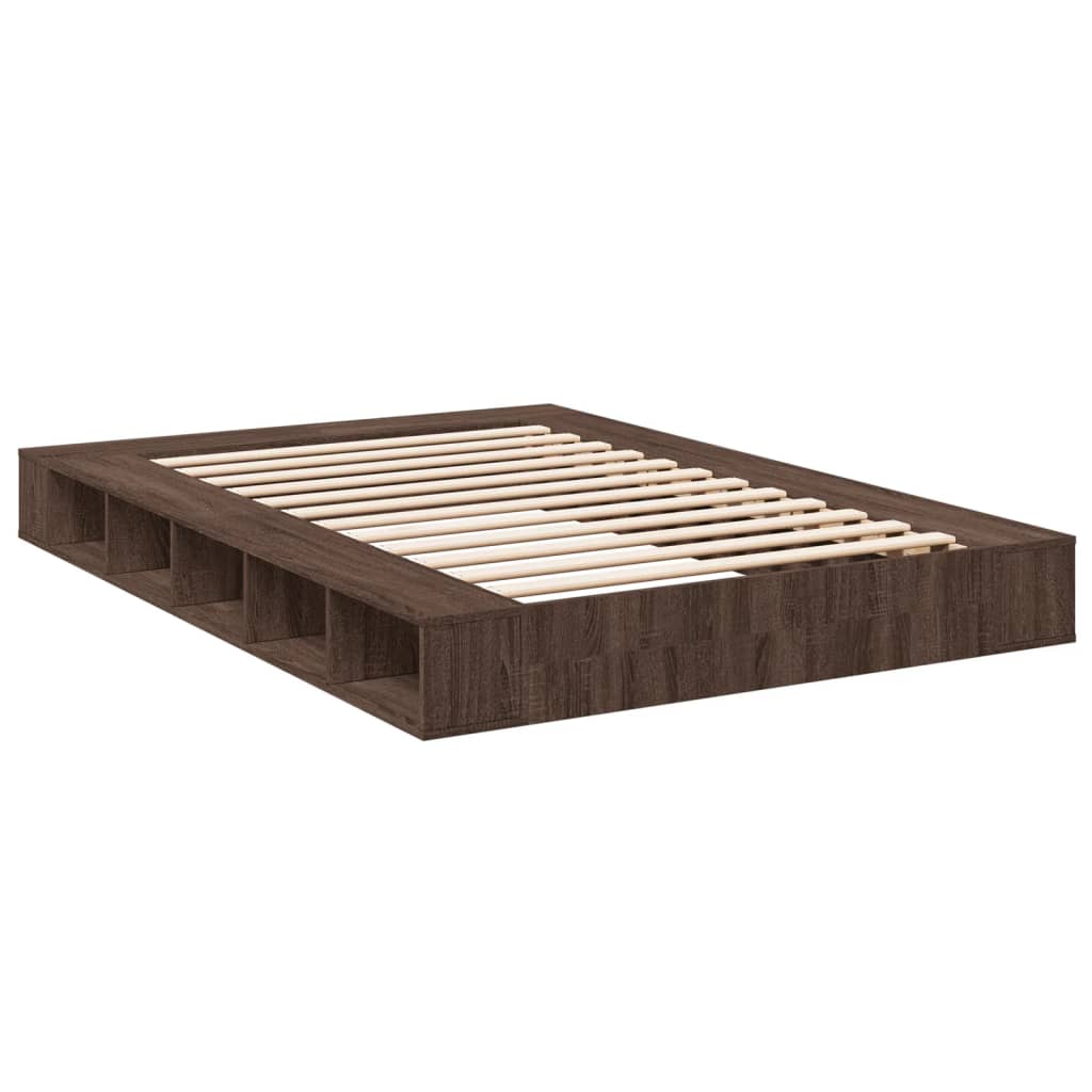 vidaXL Bed Frame without Mattress Brown Oak 160x200 cm