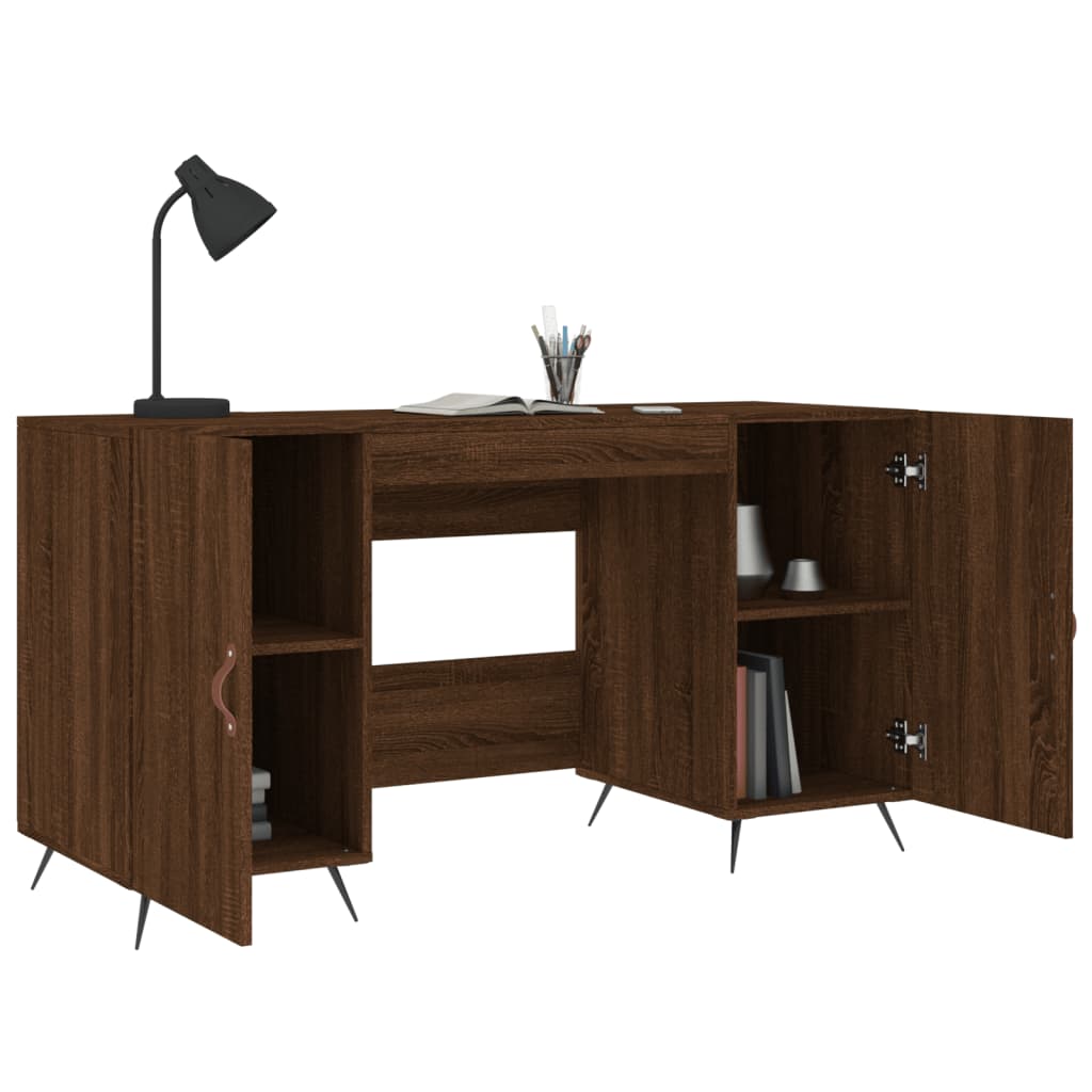 vidaXL Desk Brown Oak 140x50x75 cm Engineered Wood