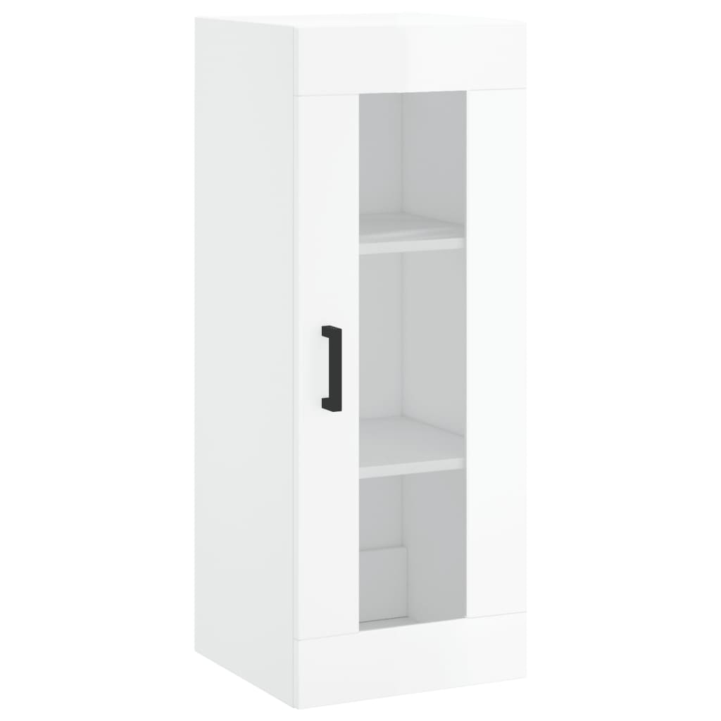 vidaXL Highboard High Gloss White 34.5x34x180 cm Engineered Wood