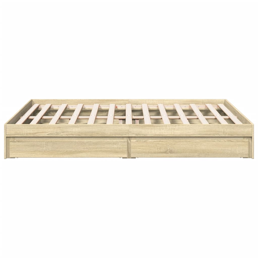 vidaXL Bed Frame with Drawers without Mattress Sonoma Oak 160x200 cm