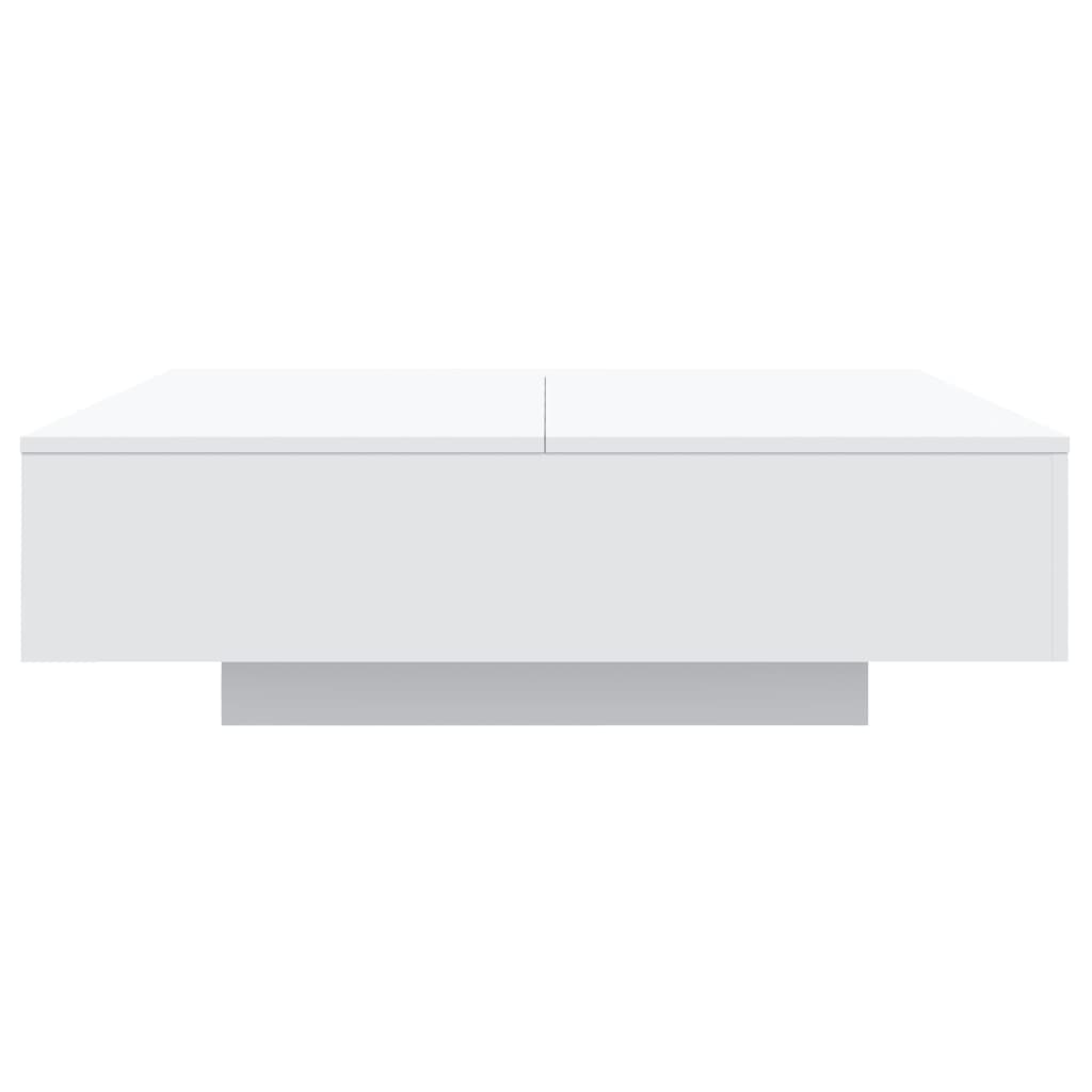 vidaXL Coffee Table with LED Lights White 100x100x31 cm