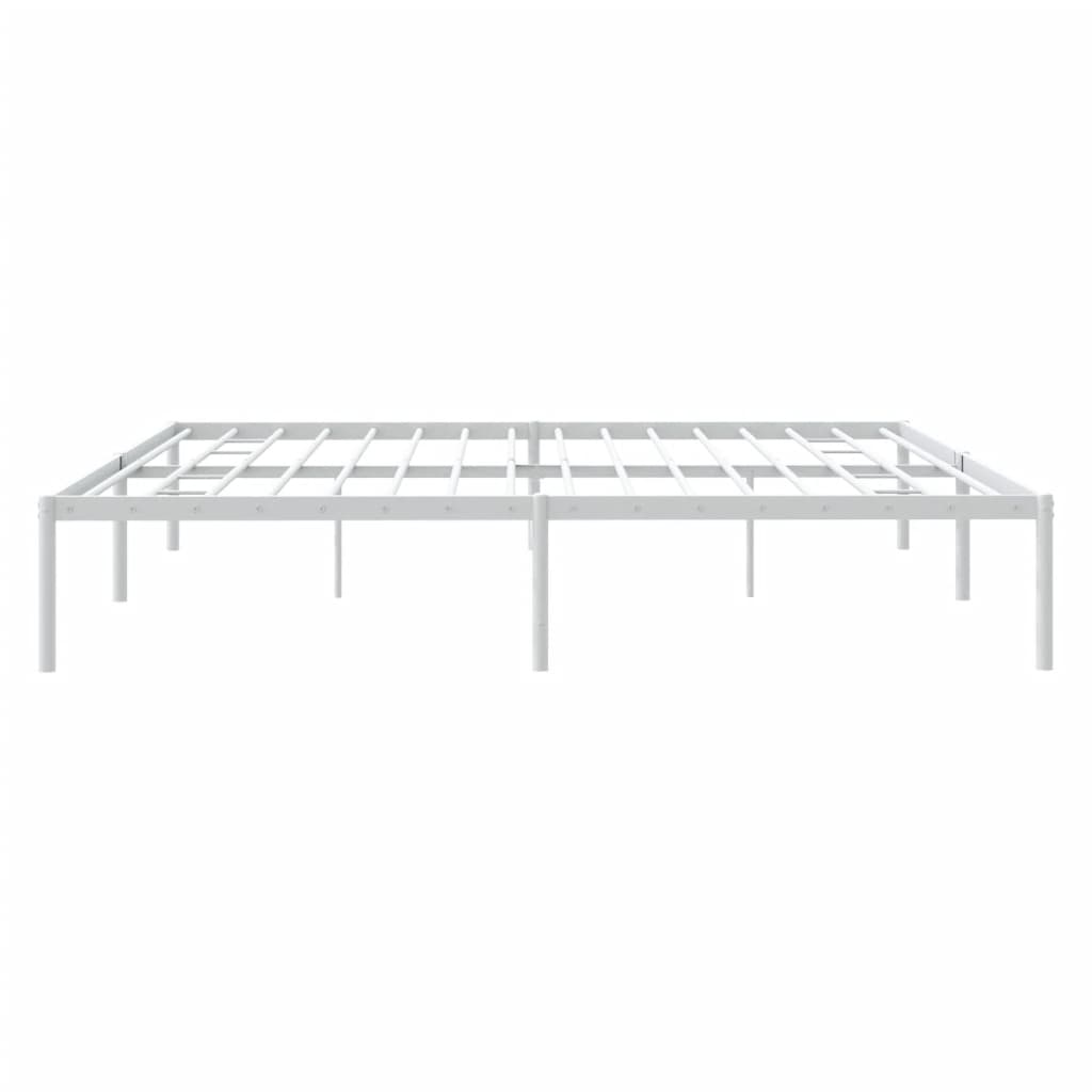 vidaXL Metal Bed Frame without Mattress White 183x213 cm