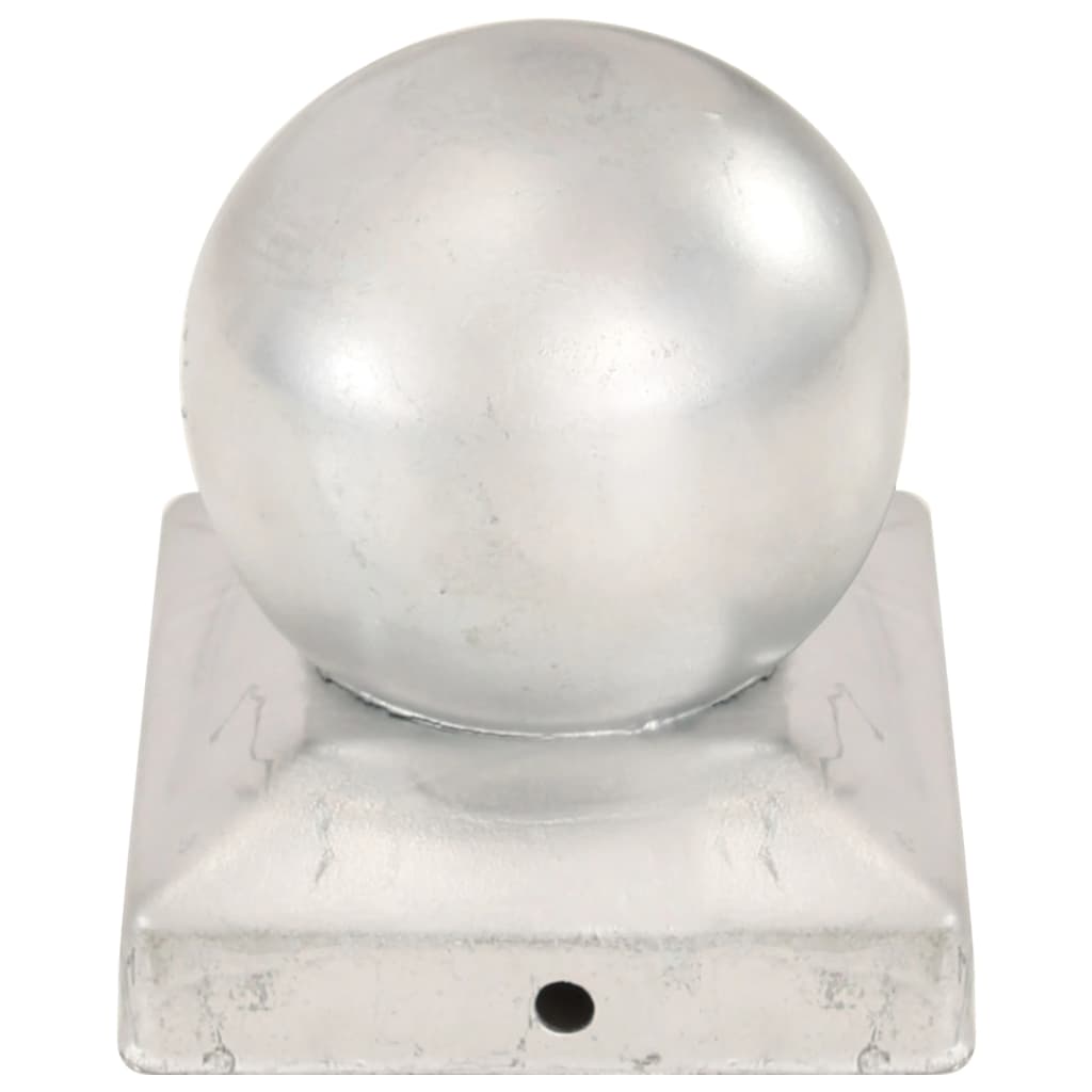 vidaXL Post Caps 6 pcs Globe Final Galvanised Metal 91x91 mm