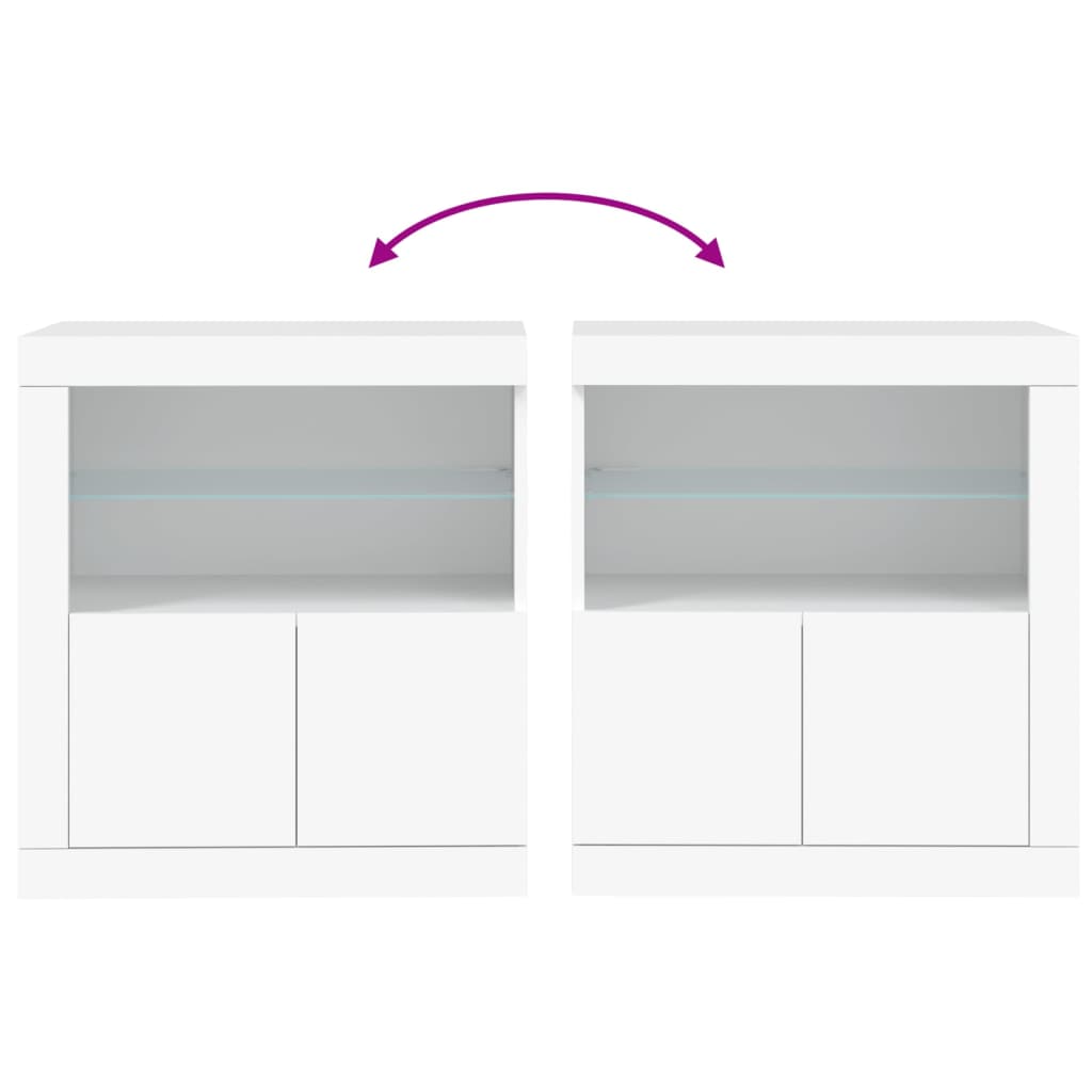 vidaXL Sideboard with LED Lights White 60.5x37x67 cm