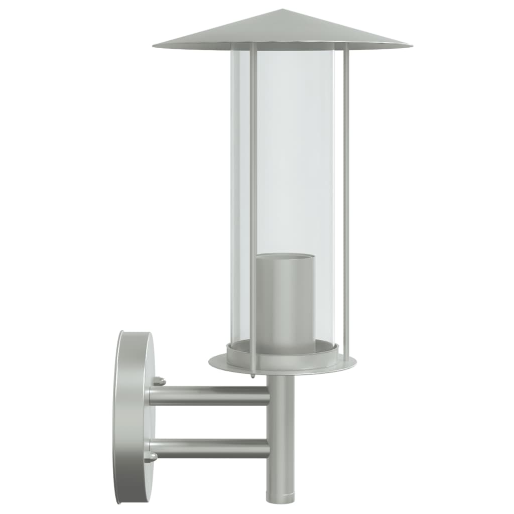 vidaXL Outdoor Wall Light Silver Stainless Steel