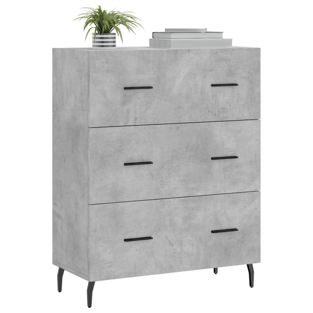 vidaXL Sideboard Concrete Grey 69.5x34x90 cm Engineered Wood