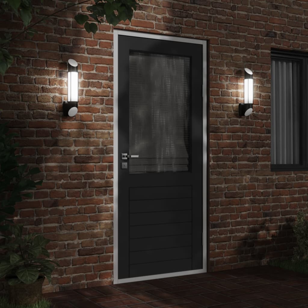 vidaXL Outdoor Wall Light Black Stainless Steel