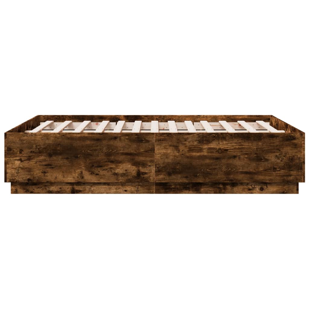 vidaXL Bed Frame without Mattress Smoked Oak 140x190 cm