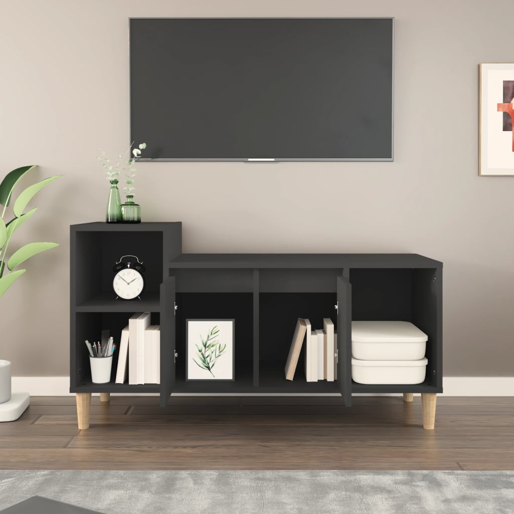 vidaXL TV Cabinet Black 100x35x55 cm Engineered Wood