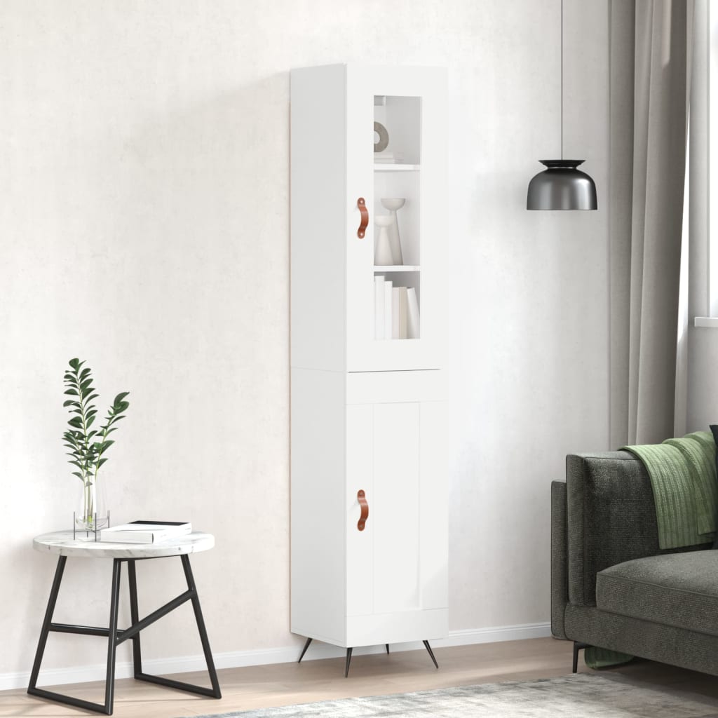 vidaXL Highboard White 34.5x34x180 cm Engineered Wood