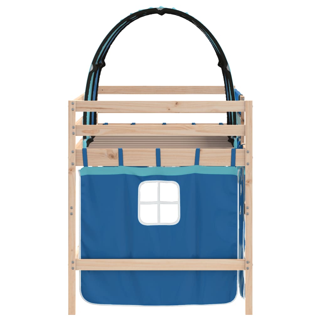 vidaXL Kids' Loft Bed with Tunnel without Mattress Blue 80x200 cm