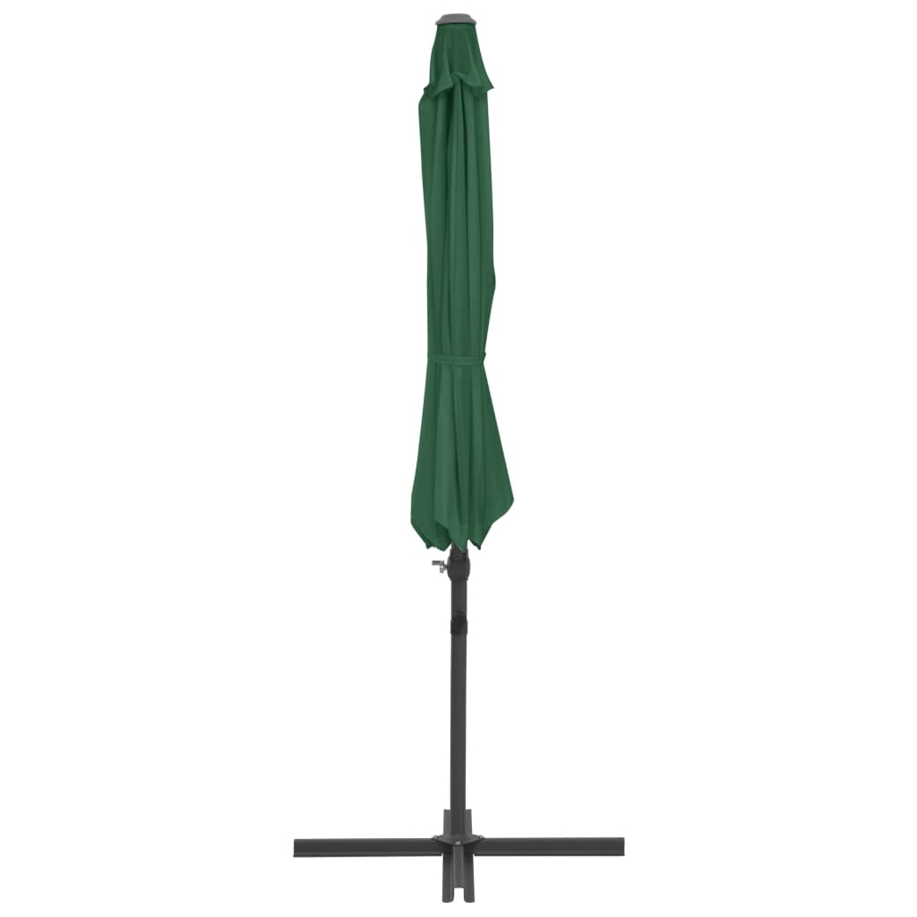 vidaXL Cantilever Garden Parasol with Steel Pole Green 300 cm